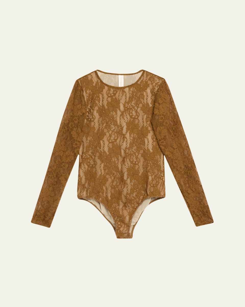 Long-Sleeve Lace Bodysuit